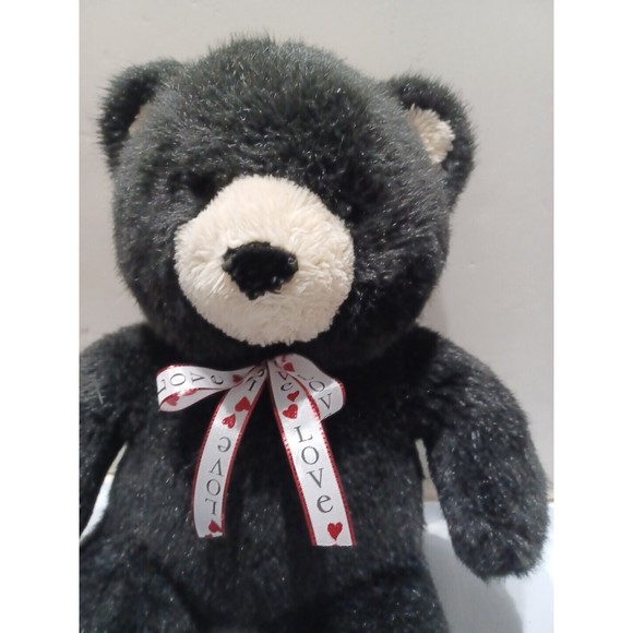 Vintage Build a Bear Black Teddy Bear Valentine's day gift Plush Stuffed 16" - Picture 4 of 10